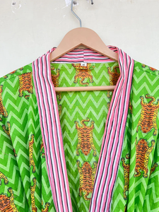 Kimono de algodón con estampado de Tigre, bata Kimono de dama de honor, bata de baño - Product Image 5