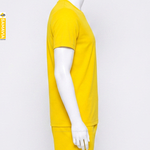 SAMAVIA Men's Yellow Crew Neck Short Sleeve <b>Polyester</b> <b>T</b>-<b>Shirt</b> Breathable Regular Fit Summer Sport Wear - Product Image 3