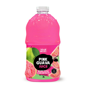 Jugo de Guayaba Rosa Natural Puro Esterilizado en Botella PET de 2L, Calidad Premium, Sin Gluten, Bebida Saludable de Frutas y Vegetales - Product Image 1