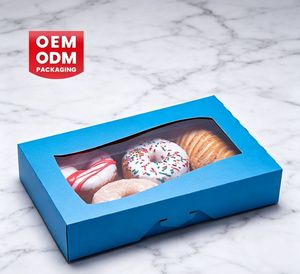 Cajas de Papel para Empaque de Donuts con Ventana Abierta, Personalizables y de Lujo, para Uso en Panaderías y para la Creación de Marca - Product Image 1