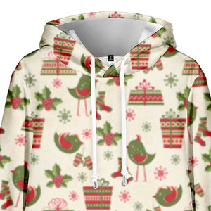 Men's <b>Christmas</b> Hoodie With Birds Gift Boxes Print Regular Fit Casual Winter Knitted <b>Sweatshirt</b> Front Pocket Design - Product Image 6