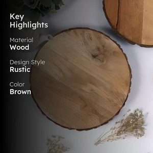 Rustic Wooden Serving <b>Platter</b> with Natural Edge Reusable <b>Disposable</b> Tableware for Table Decor - Product Image 6