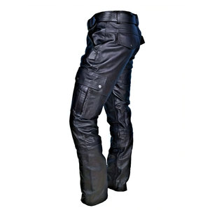 High Quality Manufacturer New Best Material Professional Logo New Design Men's Leather <b>Canvas</b> Casual Pants Elastic Waist - Product Image 3