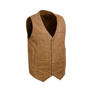 Chaleco de Cuero sin Mangas para Hombre, Diseño Personalizado, Servicio OEM, Estilo Urbano, Invierno, Poliéster/Algodón - Product Image 1