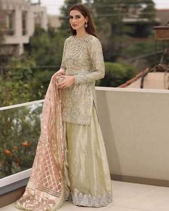 2022 indio pakistaní última seda cruda trabajo hecho a mano pesado Salwar Kameez traje gasa ocasión especial ropa de fiesta vestido de Venta caliente - Product Image 3