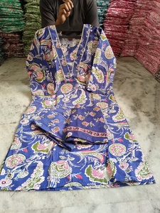 Women Casual Daily Wear Long Organic Cotton Lace Floral 3-Piece Kurti <b>Pant</b> Dupatta Set | V-Neck | (M 3XL) | Breathable | All - Product Image 6