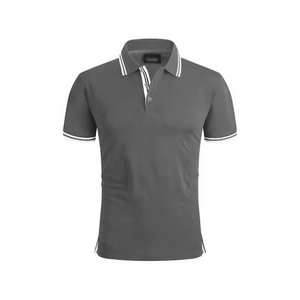 Polo homme bleu à manches courtes, couleur unie, tissu Oxford, décontracté, respirant, coupe classique - Product Image 5