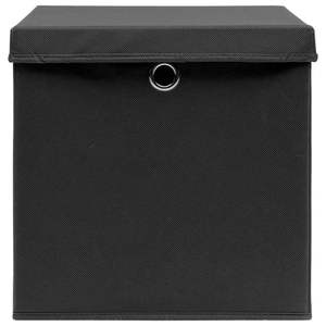 4 boîtes de rangement noires de 11"x11"x11" avec couvercles pour organiser les vêtements - Product Image 5