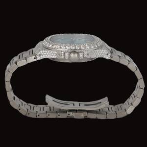 Reloj de Pulsera Personalizado para Hombre con Esfera Azul Cielo, Diamantes Moissanite, Acero Inoxidable, Movimiento de Cuarzo, Bisel Cuadrado y Cristal - Product Image 6