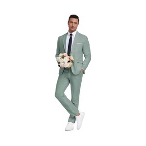Costumes en lin pour hommes, coupe slim, revers pointus, simple boutonnage, grandes tailles, style chic décontracté, pour marié, mariage, smoking, blazer et pantalon - Product Image 2