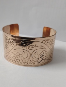 Bracelet manchette en métal cuivré de luxe brodé à la main, créations antiques AC00133, taille personnalisable, design exquis, cadeau - Product Image 5