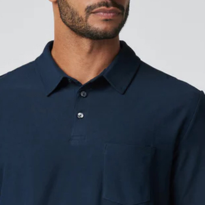 Camiseta para hombre con cierre de botones y cuello vuelto, con diseño de logotipo para compradores mayoristas, 100% algodón / Precio de fábrica económico, informal - Product Image 2