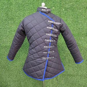 Black Medieval Gambeson Quilted Padded Coat Thick Canvas Cotton Coat For HEMA LARP <b>Jacket</b> Reenactment Clothing 2026 - Product Image 1