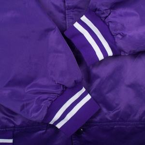 Nouveau gros matériel Service lourd respirant Varsity Jacket Satin violet couleur collège Satin respirant Varsity Jacket - Product Image 3