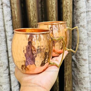 Hammered copper mug set artisan cocktail drink <b>cups</b> <b>reusable</b> handmade metal beverage mugs premium copper serving collection dura - Product Image 5