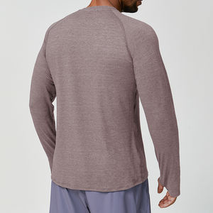 เสื้อยืดคอตตอนผสมสแปนเด็กซ์ คอกลม แขนยาว ระบายอากาศ แห้งเร็ว พรีเมียม สำหรับผู้ชาย - Product Image 2