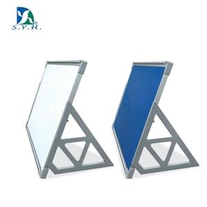 Foldable Double-Sided Easel <b>Board</b> with Magnetic Whiteboard and Fabric Display Surface - Product Image 4