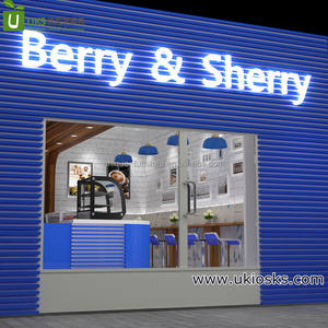 Attraente negozio di succhi al dettaglio interior design con stazione di yogurt congelato chiosco di cibo moderno chiosco di gelati centro commerciale bancone di cocco - Product Image 6