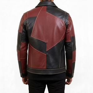 เสื้อแจ็คเก็ตบล็อกสีสำหรับผู้ชาย เสื้อแจ็คเก็ตหนังแท้สำหรับผู้ชาย คุณภาพสูงสั่งทำพิเศษ คอตั้ง ระบายอากาศ กันลม สำหรับฤดูหนาว - Product Image 2