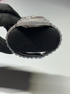 Moissanite Full White Gold Diamond Watch <b>Smart</b> Dial Watches for Export Sale Hip Hop Diamond Watch Gift For Unisex - Product Image 3