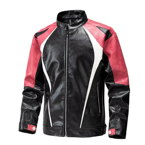 Veste en cuir pour homme de haute qualité, personnalisée, imperméable, séchage rapide, fermeture éclair, coque en coton, style bomber décontracté pour l'hiver, style motard - Product Image 1