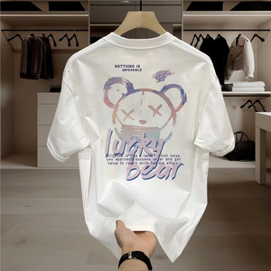 Men's Casual 100% Breathable Cotton T-<b>Shirt</b> 230 Grams Fabric Weight with Fun Cartoon Pattern - Product Image 3