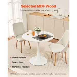 Tavolo da Pranzo Rotondo Moderno in Legno per 2-4 Persone, Base a Piedistallo da 31,5 Pollici, Assemblato - Product Image 2