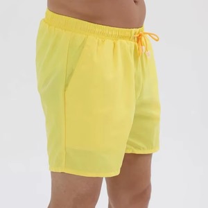 <b>Mens</b> Solid Yellow Swim <b>Trunks</b> Quick Dry Beach Shorts Drawstring Summer Board Shorts OEM Wholesale Swimwear Solid Yellow - Product Image 3