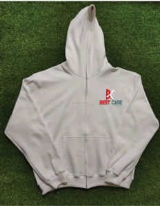 Impression bouffante surdimensionnée lourde avec sérigraphie Sweat à capuche surdimensionné de haute qualité sans ficelle Sweat 100 coton Zipup - Product Image 3