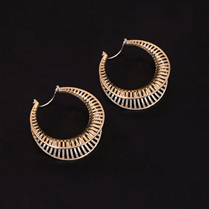 Pendientes de Aro Bohemios de Moda, Hechos a Mano, de Latón Chapado en Oro con Filigrana Dorada, Tamaño 63x49MM - Product Image 3