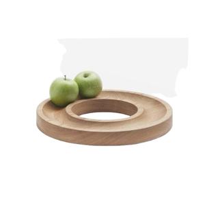 Plato de madera minimalista moderno para servir con diseño de recorte centrado para aperitivos de frutas o decoración elegante para cocina y mesa de comedor - Product Image 1