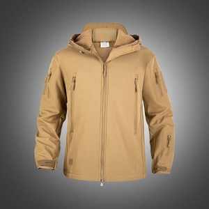 High Custom Designed <b>Men's</b> Hooded Softshell <b>Jacket</b> Windproof Windbreaker Heated Lightweight Nylon Zipper <b>Long</b> Fleece Sports - Product Image 3