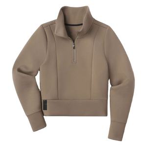 Sweat-shirt à col zippé 1/4 personnalisé avec logo brodé, manches longues, grammage lourd, pour l'automne, faible MOQ - Product Image 1