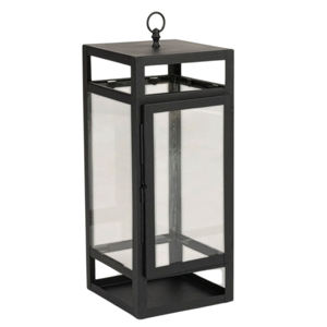 Best Selling Stainless Steel Metal And Glass <b>Set</b> of 2 Pcs <b>Lantern</b> With Shiny Black Finished For Wedding Home & Restaurant - Product Image 3