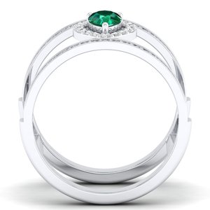 REYES Exquisite Pear Cut 0.5 Carat <b>Emerald</b> Gemstone Engagement <b>Ring</b> in 925 Sterling <b>Silver</b> Moissanite Jewelry For Women - Product Image 4