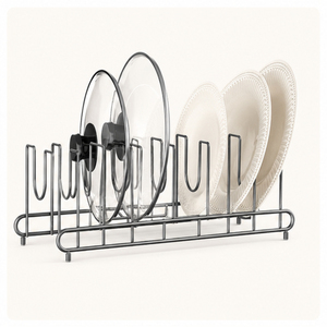 Metal Pot Lid Organizer <b>Rack</b> for <b>Kitchen</b> Cabinet Space-Saving Cookware & Plate <b>Storage</b> Holder Heavy Duty Iron Pantry Organizer - Product Image 5