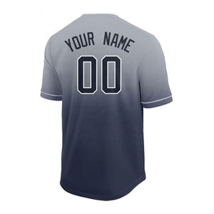 Camiseta de Béisbol Personalizada con Estampado Tejido ODM, Manga Corta para Hombre, Gris Marino Degradado, Cuello en V, Informal, Transpirable, para Verano - Product Image 3