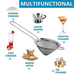 Top Seller Professionnel Bar Outil Grossiste En Acier Inoxydable Fine Maille Passoire pour Cocktail Conique Thé Café Passoires En Métal - Product Image 4