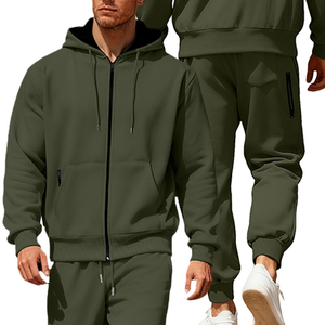 Conjunto Deportivo Personalizado para Hombre, Sudadera y Pantalones Deportivos de Forro Polar de Alta Calidad para Invierno, Estilo Casual, Ropa Deportiva Urbana, Color Sólido - Product Image 3