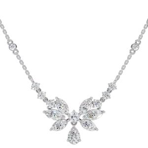 Collar con Diamantes Cultivados en Laboratorio con Corte Pera y Marquesa, en Oro Sólido de 18K, Color Incoloro VVS, Colgante Solitario con Cadena Delicada - Product Image 1