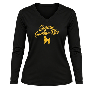 Camiseta Personalizada de Manga Larga para Mujer de Sigma Gamma Rho, Camiseta de Algodón con Cuello Redondo y Gráfico de Hermandad Griega, Ropa Casual al por Mayor - Product Image 1