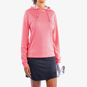 Sudadera con Capucha para Mujer, Color Granate con Mangas Gris Oscuro, Manga Larga, Informal, Tejida, Mezcla de Algodón, con Bolsillos - Product Image 3