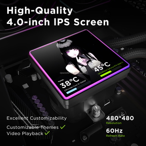 Ordinateur de jeu Jungle Leopard Proflow SE avec écran LCD 4 pouces, thèmes personnalisés, construction de PC DIY, refroidisseur de processeur, ventilateur ARGB 360 - Product Image 2