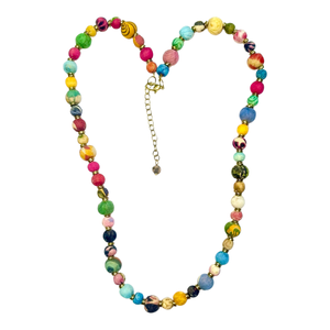 Geometric <b>Statement</b> <b>Necklace</b> Women's Bohemian Style Imitation Pearl Fabric Beads Eco-Friendly Gold Plated Handmade Engagement - Product Image 4