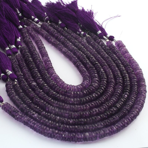 Cuentas de amatista púrpura natural de 5mm y 6mm, facetadas en forma de neumático, para la fabricación de joyería, precio al por mayor, suministros a granel. - Product Image 5