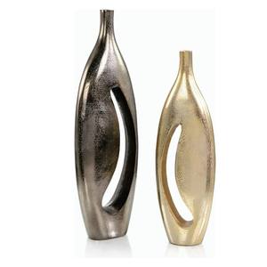 Venta al por Mayor del Mejor Florero de Aluminio Moderno de Lujo Hecho a Mano con Acabado en Oro y Plata para Decoración del Hogar y Bodas, Color Personalizable - Product Image 1