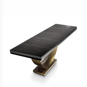 Luxury Metal Frame Wooden Top Rectangular Dining <b>Table</b>, for Home & Villas Premium Dining <b>Tables</b> - Product Image 1