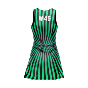 Personalized Women's Striped Printed Tennis Dress Sleeveless Quick Dry Sublimated Printed Front Logo Women's Golf Wear <b>Skirts</b> - Product Image 3