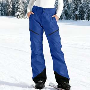 Regular Fit Women <b>Waterproof</b> Polyester Softshell Pants Modern Straight Sport <b>Trousers</b> Performance Athletic Active Zip Hem Slacks - Product Image 5