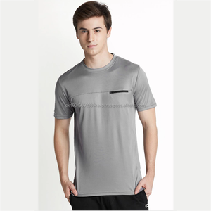Custom <b>Pocket</b> Zip Tshirt <b>Men's</b> Regular Fit 100% Cotton Fleece Breathable Quick Dry Tee-<b>Shirt</b> with a Zipper <b>Pocket</b> - Product Image 1